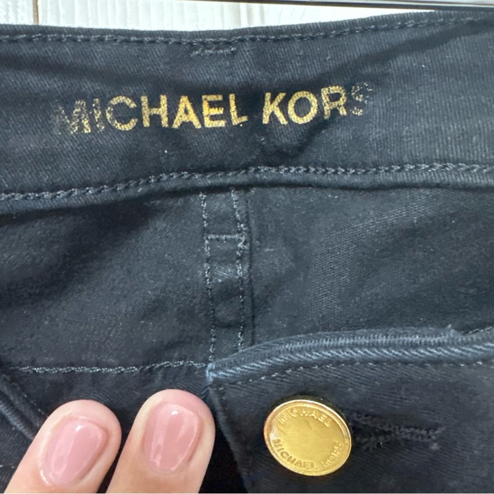 Michael Kors Black Skinny Pants with Gold Hardware - Picture 5 of 11